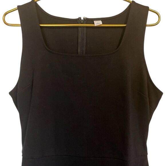 Old Navy Black Sheath Dress L Below Knee Sleeveless Cotton Tie Back NWT - Picture 8 of 14